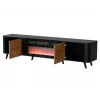 TV spintelė Cama Meble Volare 200 x 39 x 49 cm juoda/riešutas su židiniu