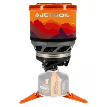Kempingo viryklė Jetboil MiniMo – kompaktiška dujinė viryklė su integruotu šilumokaičiu ir liepsnos reguliavimu