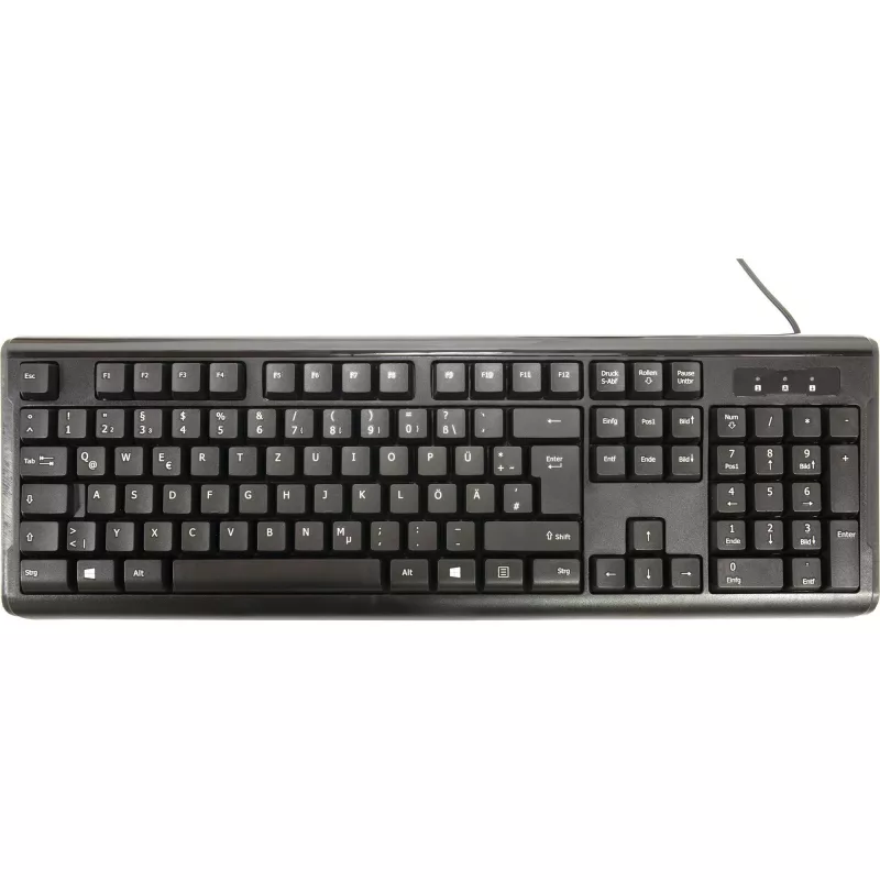 Inter-Tech AC KB-102DE stalinė klaviatūra USB juoda 1000dpi 105 mygtukai laidinė (88884138)