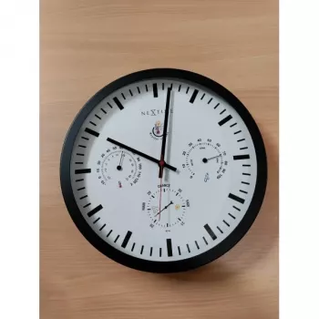 NeXtime klok 2635zw orų stotelė, Ø34 cm, sieninė, juoda