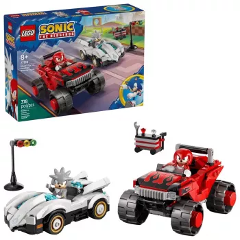 LEGO SONIC THE HEDGEHOG 77118 Silver'o automobilis prieš Knuckles'o monstrų sunkvežimį