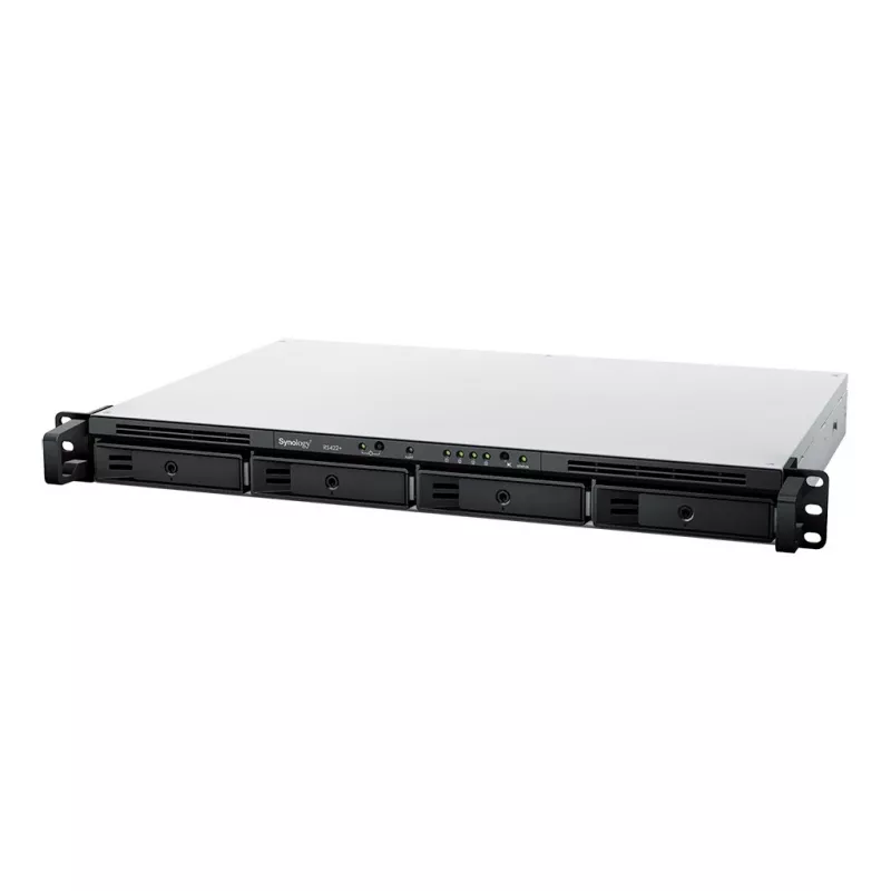 Synology RackStation RS422+ NAS / saugojimo serveris 1U stelažui Ryzen Embedded R1600 2 GB DDR4 DSM juodas