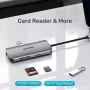 USB-C Hub Unitek D1122A01 su 2x HDMI 4K ir 100W maitinimo tiekimu
