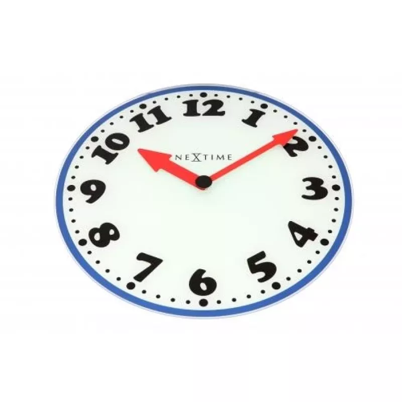 NeXtime klok 8151 Boy sieninis laikrodis, Ø43 cm, baltas/mėlynas/juodas/raudonas