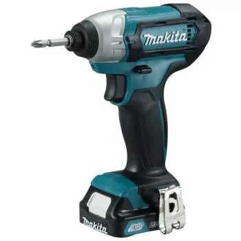Makita TD110DSMJ – belaidis smūginis veržliasukis, 1/4 colio šešiabriaunis antgalis, 110 N·m, 2 akumuliatoriai, 10,8 V
