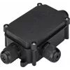 Wentronic Goobay IP-66 apsauginė dėžutė gnybtų blokams PG9, juoda – saugiam 3 kabelių sujungimui (56660)