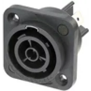 Neutrik NAC3FPX-TOP – kištukas, juodas, poliamidas, nerūdijantis plienas, varis, vario lydinys, IP65, 2,5 mm²