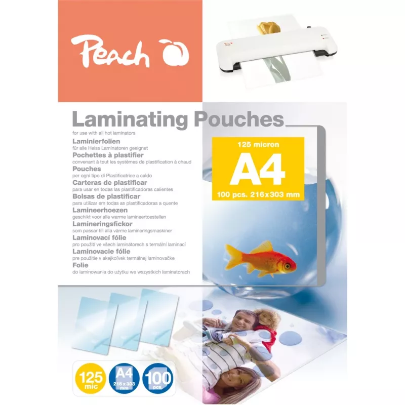 Peach PP525-02 laminavimo maišeliai A4 125 mikronų 100 vnt