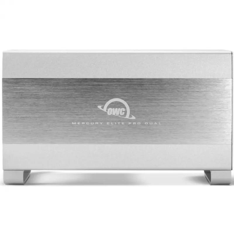 OWC Mercury Elite Pro Dual White – išorinis HDD dėklas 2× 3.5 colio SATA diskams, RAID 0/1/SPAN, USB Type‑B