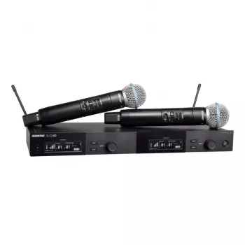 Shure SLXD24DE/B58-G59 – dviejų kanalų skaitmeninė belaidė sistema su dviem siųstuvais/rankiniais mikrofonais (470–514 MHz)