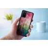 Dėklas iKins Samsung Galaxy S20+ — vandens gėlių raštas, juodas