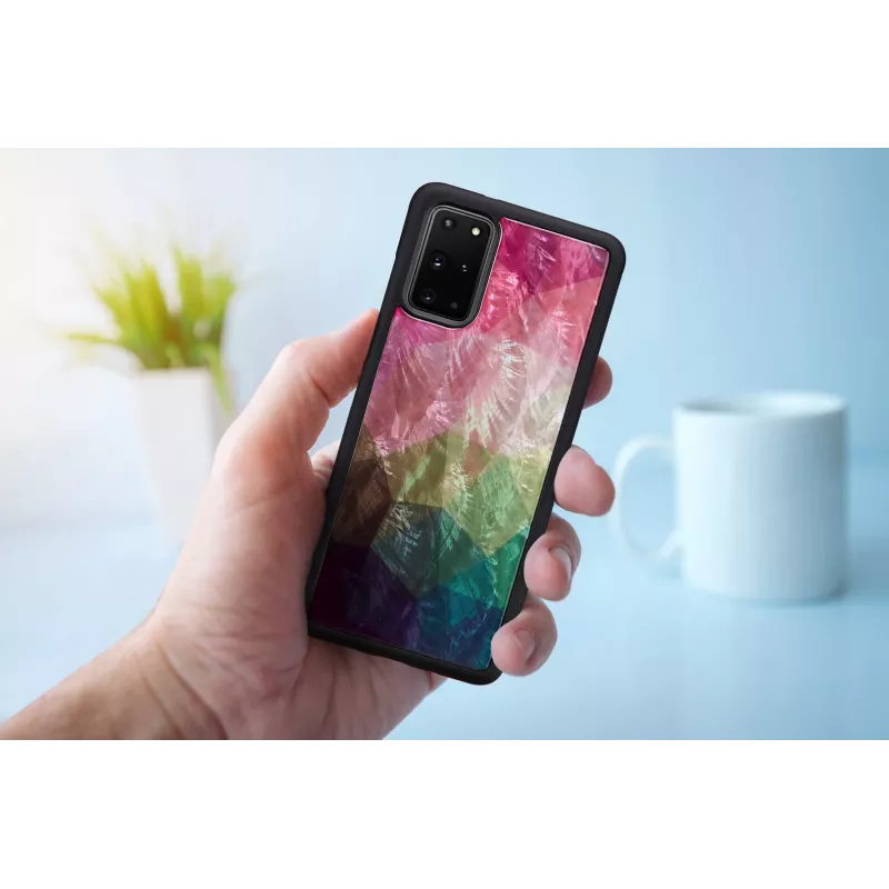 Dėklas iKins Samsung Galaxy S20+ — vandens gėlių raštas, juodas