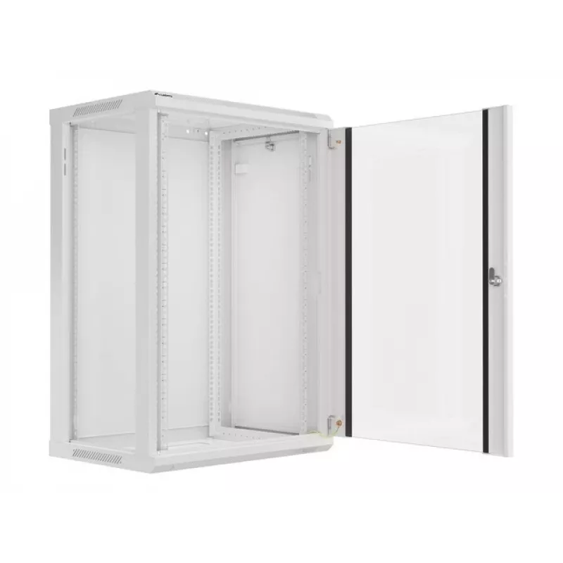 Lanberg sieninis montažinis stovo spintas 19'' 18U 600x450mm pilkas (stiklinės durys)