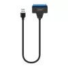 SAVIO SATA į USB 3.1 Gen 1 sąsajos laidas AK-68, SATA lizdas į USB-A kištuką, 5 Gbit/s, 0,25 m, juodas
