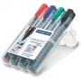 Markeris Staedtler Lumocolor 350 WP4 4 vnt. Juoda Mėlyna Žalia Raudona
