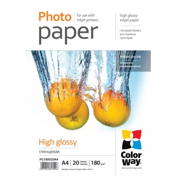 Fotopopierius blizgus ColorWay PG180020A4 A4 180 g/m² 20 lapų