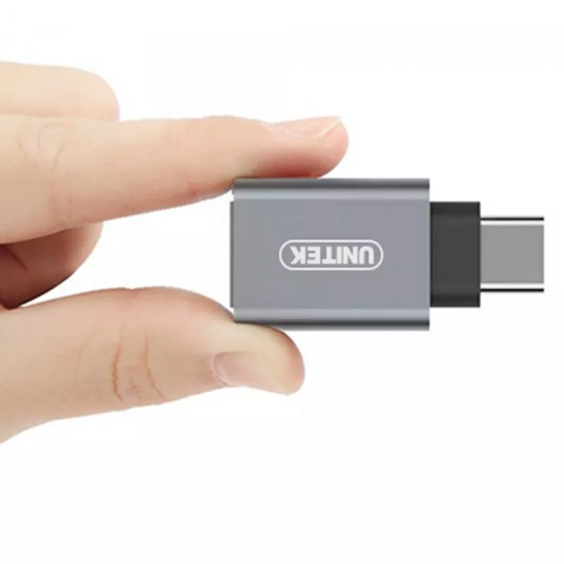 UNITEK Y-A025CGY adapteris USB Type-C į USB Type-A metalinis