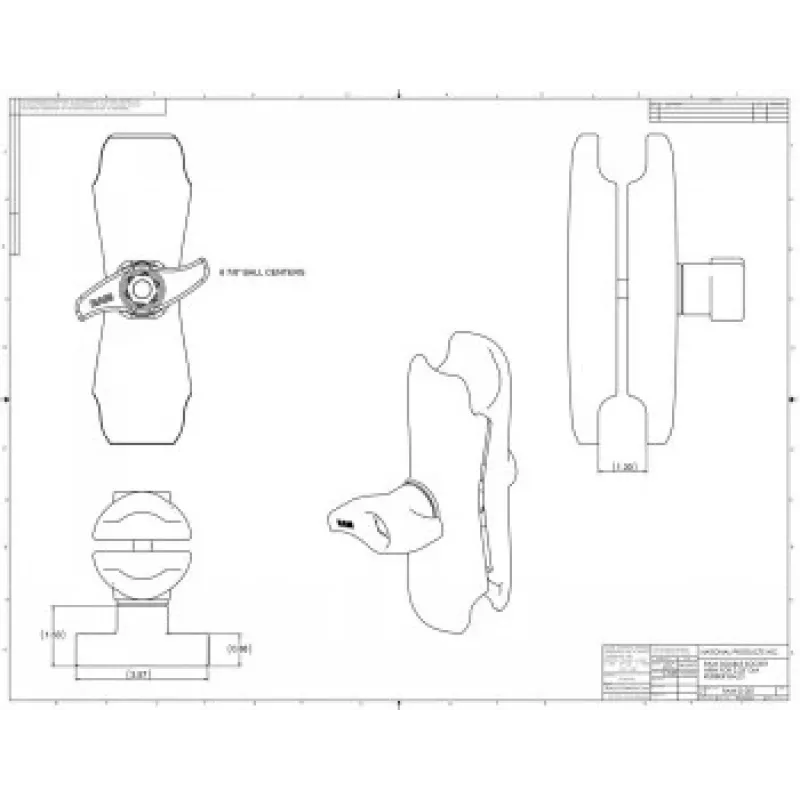 Dvigubo lizdo rankena RAM Mounts RAM-D-201U