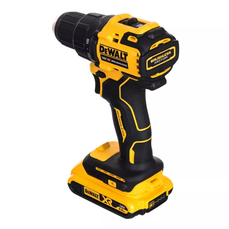 Belaidis gręžtuvas-suktuvas DeWalt DCD708D2T, 18 V, geltona/juoda, 2x Li-Ion akumuliatorius 2,0 Ah, TSTAK dėžutėje