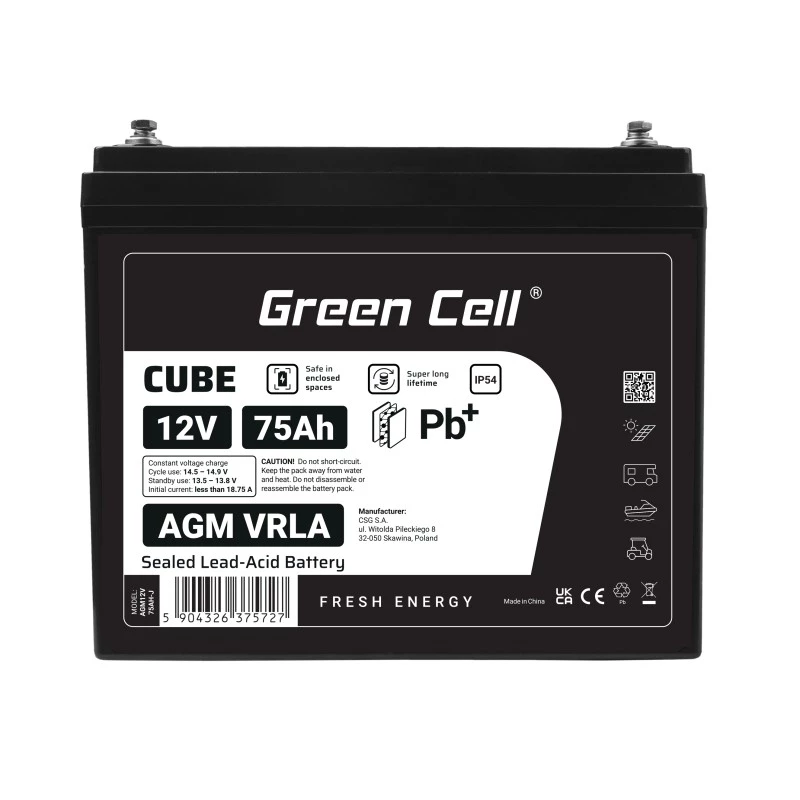 Baterija AGM VRLA 12V 75Ah IP54