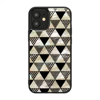 Apsauginis dėklas iKins Apple iPhone 12 mini, piramidės tekstūra, juodas