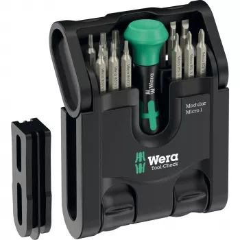 Wera Tool-Check Modular Micro 1 21 dalių rinkinys – kompaktiškas atsuktuvų ir antgalių komplektas