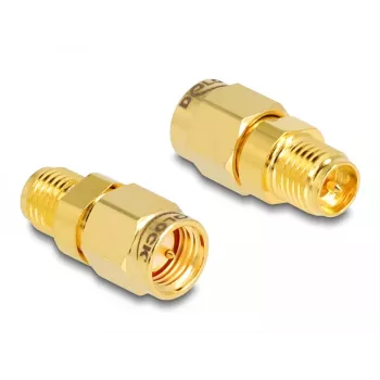 DeLOCK adapter RP-SMA lizdas į SMA kištuką, 9 mm skersmuo, 18 mm plotis