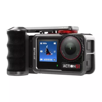 Metalinis apsauginis korpusas su Puluz rankena, skirtas DJI Osmo Action 5 Pro / Action 4 / Action 3