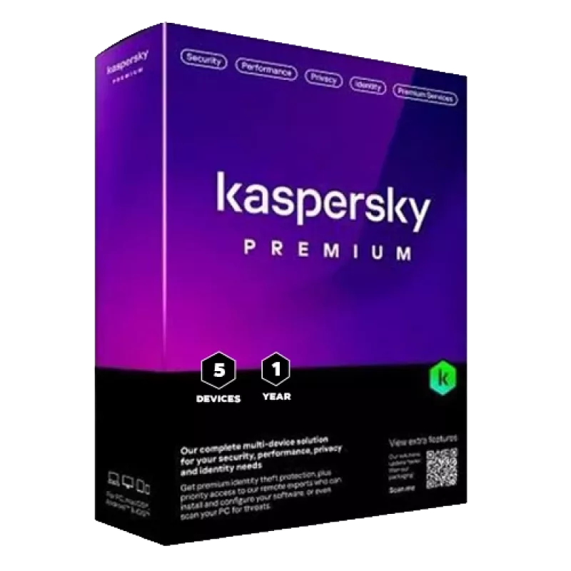 Kaspersky Premium + Klientų palaikymas | 5 Įrenginiai | 1 Metai | ES