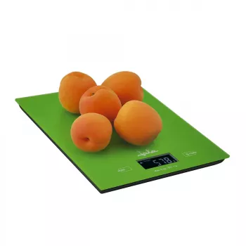 Virtuvinės elektroninės svarstyklės JATA Mod. 729V, 5 kg, 1 g tikslumas, LCD ekranas, žalios spalvos