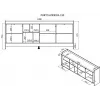 Cama PORTO 3D komoda 190x38x77 ąžuolas/juodas