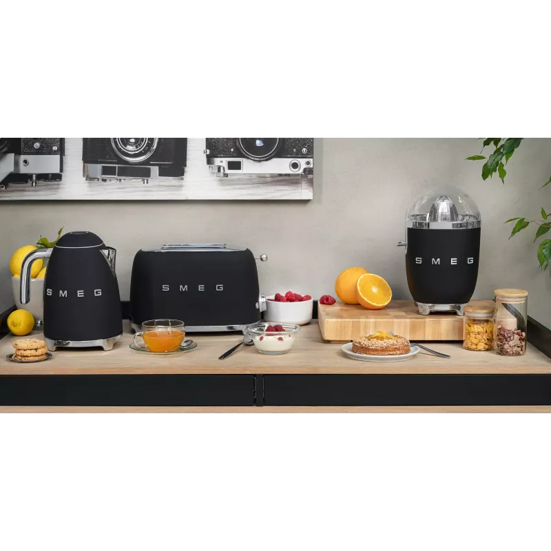 Skrudintuvas Smeg 50's Style TSF01BLMEU 2 dviems riekelėms, juodas, nerūdijantis plienas