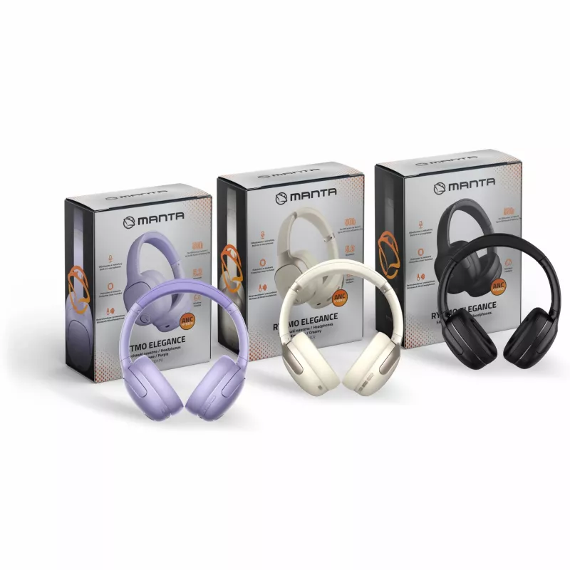 Ausinės MANTA HDP1001PU Rytmo Elegance Violetinės, viršugalvinės, laidinės