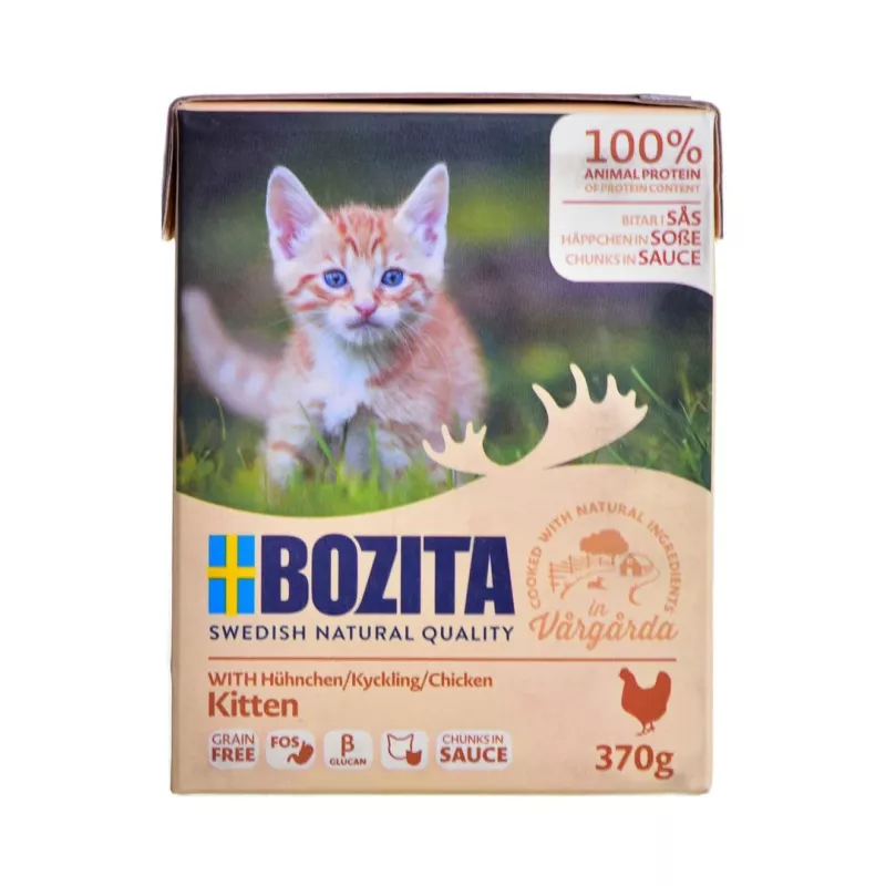 BOZITA Fresh Menu Kitten gabaliukai padaže – šlapias kačių ėdalas – 370g