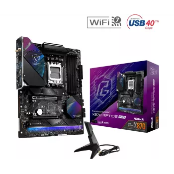 Pagrindinė plokštė ASRock X870 Riptide WiFi — ATX, AMD X870, Socket AM5, DDR5, 4 DIMM, 256 GB, Wi‑Fi 7, 2.5GbE