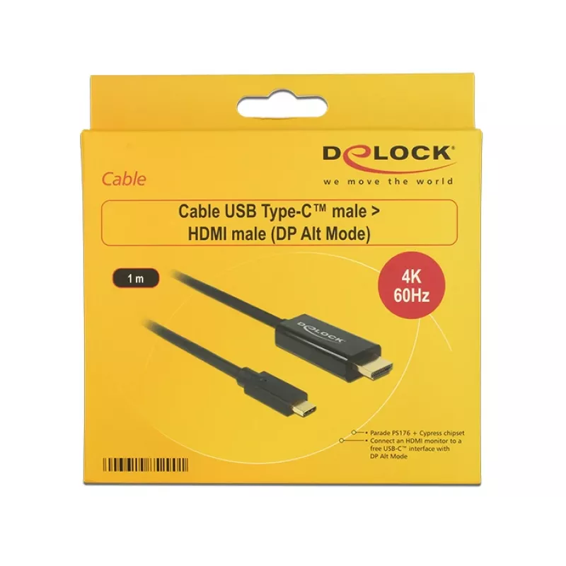 Laido adapteris DeLOCK 85290 USB Type-C į HDMI 1 m juodas
