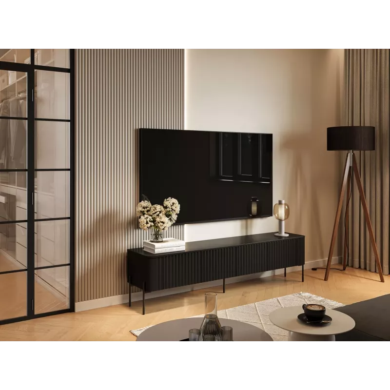 TV spintelė cama meble VERA 190x40x50 cm matinė juoda