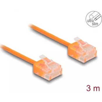 DeLOCK RJ45 Cat.6 UTP Ultra Slim tinklo kabelis 3 m oranžinis