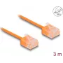 DeLOCK RJ45 Cat.6 UTP Ultra Slim tinklo kabelis 3 m oranžinis