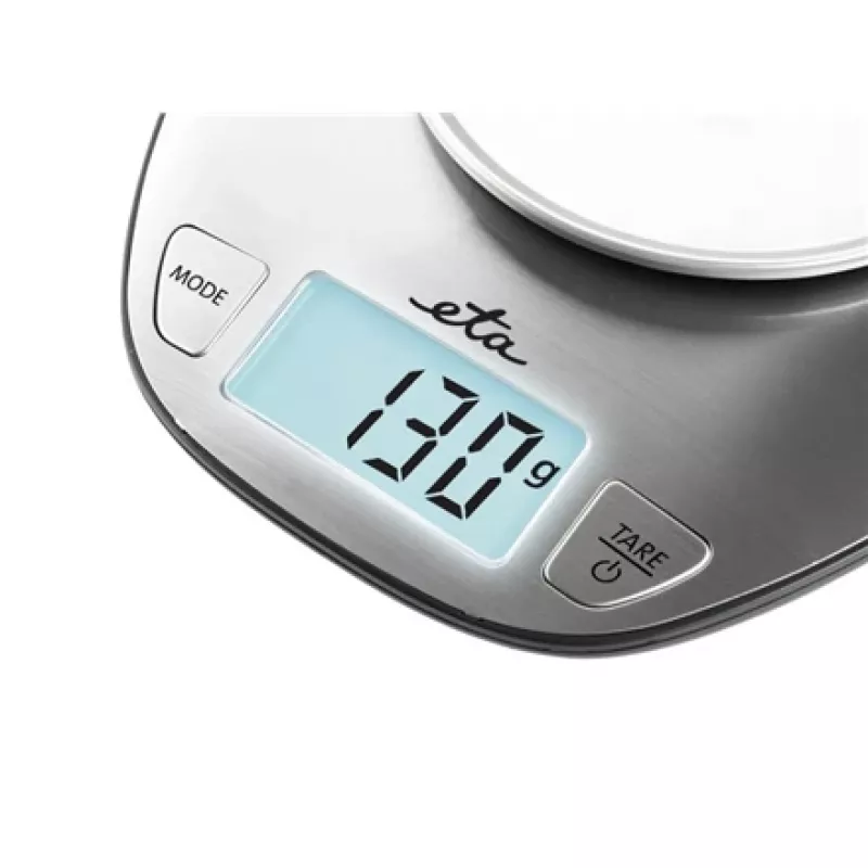 Elektrinės virtuvinės svarstyklės ETA Dori nerūdijančio plieno, 5 kg talpa, 1 g tikslumas