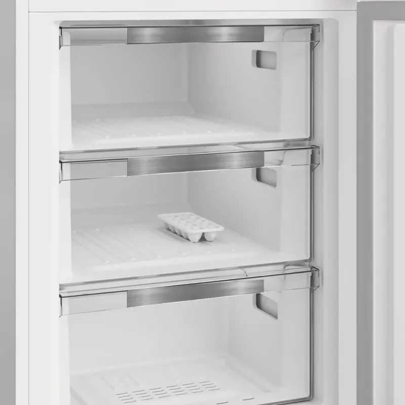 Šaldytuvas INDESIT INKS 1401 S4E1, E energijos klasė, laisvai pastatomas, kombinuotas, 202,5 cm aukščio, sidabrinis