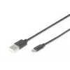 Digitus USB 2.0 jungiamasis laidas [1x USB 2.0 kištukas A - 1x USB 2.0 kištukas Micro-B] 1,80 m juodas Digitus (AK-300127-018-S)