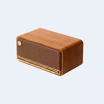 Edifier MP230 Brown – retro stiliaus kompaktiniai staliniai garsiakalbiai
