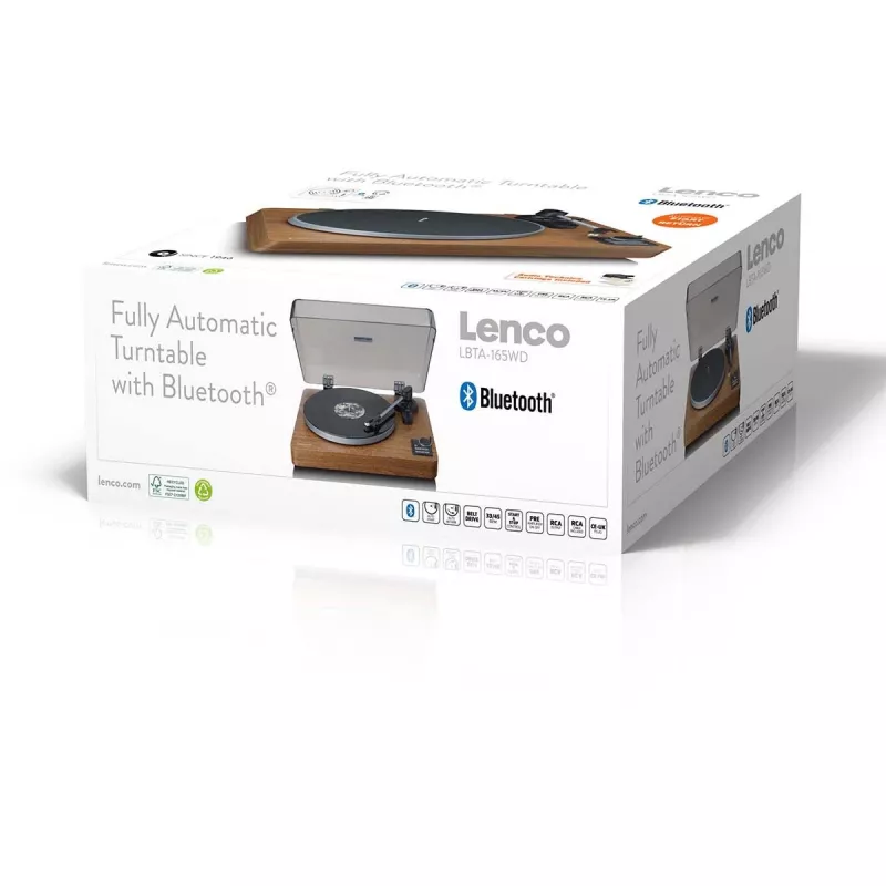 Patefonas Lenco LBTA-165 medinis su Bluetooth ryšiu