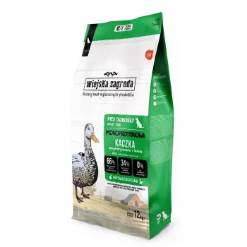 WIEJSKA ZAGRODA Monoproteinowa Kaczka M/L sausas šunų ėdalas - 12 kg