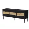 TV spintelė cama meble INSERTO 3D 143.5x40x61.5 cm juoda su LED, medžio drožlių plokštės viršus