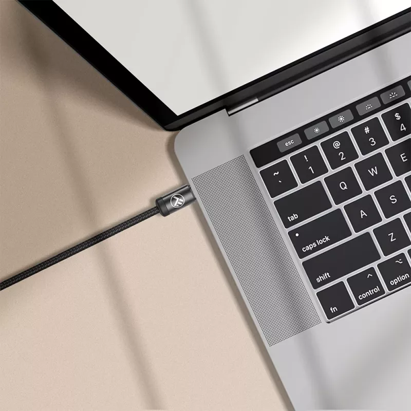 USB-C laidas Tellur TLL155801 240W 2m juodas – USB-C į USB-C įkrovimo ir duomenų perdavimo laidas