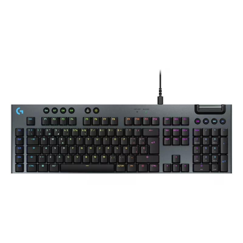 Logitech G915 X Black – laidinis mechaninis žaidimų klaviatūra su RGB apšvietimu