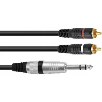 Stereo adapterio kabelis Omnitronic 2x RCA (Cinch) į 2x RCA, 1,5 m, modelis 30225223