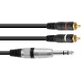Stereo adapterio kabelis Omnitronic 2x RCA (Cinch) į 2x RCA, 1,5 m, modelis 30225223